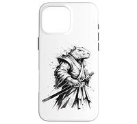 Japanese Samurai Capybara Ukiyo-e Graphic Japan Culture Case for iPhone 16 Pro Max