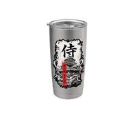 Japanese Samurai Castle Ancient Legend Kanji Graphic Design Stainless Steel Insulated Tumbler