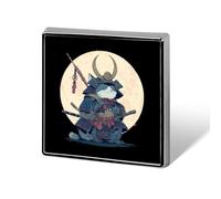 Japanese Samurai Cat Custom Brooch Pin Lapel Pins Tie Suit Dress Accessories Wedding Birthday for Men Women