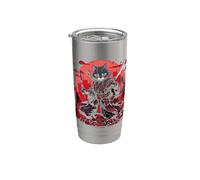 Japanese Samurai Cat Illustration Ninja Style Stainless Steel Insulated Tumbler