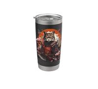 Japanese Samurai Cat Illustration Ninja Style Stainless Steel Insulated Tumbler