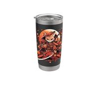 Japanese Samurai Cat Illustration Ninja Style Stainless Steel Insulated Tumbler