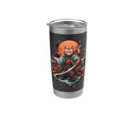 Japanese Samurai Cat Illustration Ninja Style Stainless Steel Insulated Tumbler