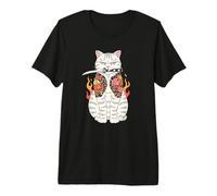 Japanese Samurai Cat Katana Japanese Irezumi Tattoo Art Premium T-Shirt