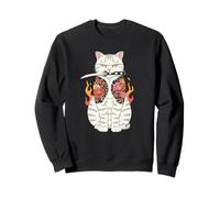 Japanese Samurai Cat Katana Japanese Irezumi Tattoo Art Sweatshirt