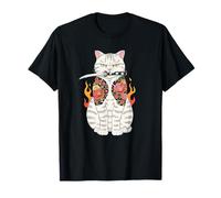 Japanese Samurai Cat Katana Japanese Irezumi Tattoo Art T-Shirt