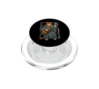 Japanese Samurai Cat Playing The Guitar PopSockets PopGrip for MagSafe