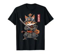 Japanese Samurai Cat, Warrior, Vintage & Kawaii Anime Kitten Value Graphic T-Shirt
