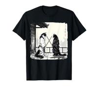 Japanese Samurai Cats Fighting Vintage Ukiyo-e Warrior Art T-Shirt