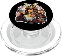 Japanese Samurai Eating Ramen Noodles Lover Japan Warrior PopSockets PopGrip for MagSafe