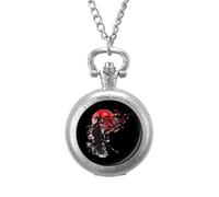 Japanese Samurai Fighter Vintage Vintage Pocket Watch And Chain Arabic Numerals Scale Necklace Watch Gifts for Men Women
