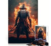 Japanese Samurai Fire Jigsaw Puzzle for Adults 1000 Pieces Serene Game DownTime Game Pattern Build Xmas Gift (38x52cm)
