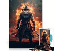 Japanese Samurai Fire Jigsaw Puzzle for Adults 1000 Pieces Serene Game DownTime Game Pattern Build Xmas Gift (38x52cm)