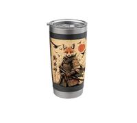 Japanese Samurai Fox Warrior Art Anime Ukiyo-e Stainless Steel Insulated Tumbler