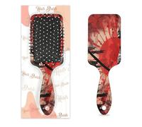 Japanese Samurai Hair Brush Vintage Japanese Flag Wet Dry Air Cushion Hair Brush Plastic Detangler Hairbrush for Kids Adults Back To School Gift Women Men