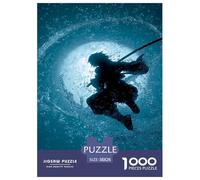 Japanese samurai Jigsaw Puzzles Puzzles for Adults Kids. 1000 Piece Japan Style Impossible Challenge Toy Educational Games Home Decoration for Educational Games Gifts 38x26cm/1000pcs