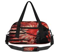 Japanese Samurai Kids Overnight Duffle Bags Boys Girls Teen Vintage Japanese Flag Sports Gym Bag for Weekender Travel Gymnastics Dance Ballet
