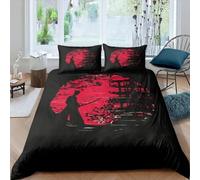 Japanese Samurai Landscape Duvet Cover Set King 220X240 Cm For Boy Girl Single Double King Bed 3D Printed Bedding Set Adults Teenager Children Kids Bedroom Microfiber Duvet Set - Hypoal -543C655P707C