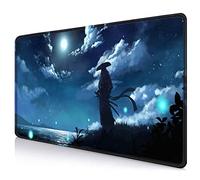 Japanese Samurai Large Mouse Pad, Night Sky Moon Big Mousepad, Giant Long Non-Slip Rubber Base Gaming Mouse Pads for Full Desk