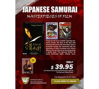 Japanese Samurai Masterpieces of Film Special Box Set ( 3 DVDs + Free Book )