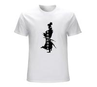 Japanese Samurai Miyamoto Musashi Japan Kanji Writing Manga Art Mens Graphic T Shirt White M