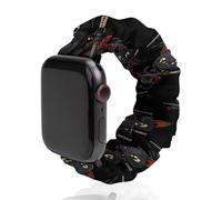 Japanese Samurai Ninja Cat Scrunchie Watch Bands Soft Elastic Replacement Wristband Compatible with Apple Watch 42mm/44mm