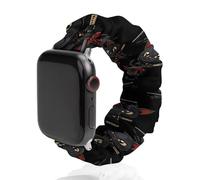 Japanese Samurai Ninja Cat Scrunchie Watch Bands Soft Elastic Replacement Wristband Compatible with Apple Watch 42mm/44mm
