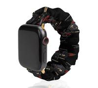 Japanese Samurai Ninja Cat Scrunchie Watch Bands Soft Elastic Replacement Wristband Compatible with Apple Watch 42mm/44mm