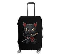Japanese Samurai Ninja Cat Travel Luggage Cover Washable Anti-Scratch Baggage Suitcase Protector S