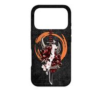 Japanese Samurai, Oni Demon, Sakura, Katana Sword Case for iPhone 17 Pro