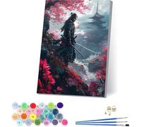 Japanese Samurai Paint by Numbers for Adults With Frame, Paint by Numbers Architecture, Easy Diy Oil Painting Kits on Canvas with Brushes, Hobbies for Women, Home Wall Decor Gifts 40x54in 3-5335