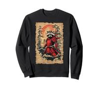 Japanese Samurai Raccoon Warrior Vintage Style Graphic Sweatshirt