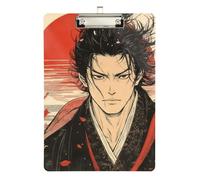 Japanese Samurai Red Document clipboard Waterproof for Nursing Student Trade Quest Size 9 x 12 Silver