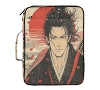 Japanese Samurai Red Expandable File Pocket 7 Pockets A4 Letter Size with Zipper Closure for Office Hanging File Folder