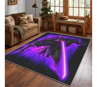 Japanese Samurai Rug, Anime Cyberpunk Ninja Warrior Area Rug 90x120cm, Machine Washable Rug for Living Room, Bedroom, Non Slip Soft Carpet, Japanese Decorations Home Decor & Gifts D#1177