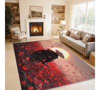 Japanese Samurai Rugs Living Room Asian Oriental Area Rugs for Bedroom 180 x 240, Printed Anti Slip Washable Short Pile Carpet for Kitchen Home Decor C-N4