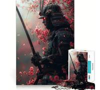 Japanese Samurai Sakura 1000 Adult Pieces Jigsaw Puzzle Cognitive Skill Snug Connection Fun Challenge Santa Gift (38x52cm)
