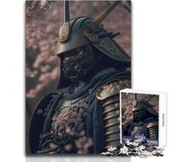 Japanese Samurai Sakura 1000 Piece Jigsaw Puzzles for Teenagers Educational Mental Focus Game Heartwarming Special Present Idea Size 38x26cm