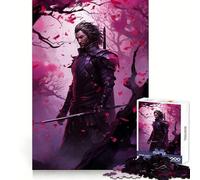 Japanese Samurai Sakura 1000 Pieces Puzzles for Teenagers Logic Fun Bright Color Playful Challenge Xmas Fun Gift (50x75cm)