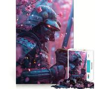 Japanese Samurai Sakura Adult Jigsaw Puzzle1000 Pieces Cognitive Train Indoor Fun Pattern Build (50x75cm)