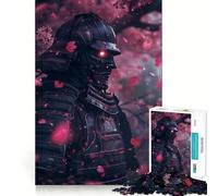 Japanese Samurai Sakura Jigsaw 1000 Pieces for Teenagers Creative Play Stress Relief Play Fun Challenge Art Display (38x26cm)