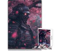 Japanese Samurai Sakura Jigsaw for Adults 1000 Pieces Focus Building Educational Activity for Festive Occasions Size 38x26cm