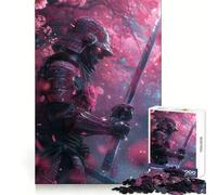 Japanese Samurai Sakura Jigsaw Puzzle 1000 Piece for Teenagers Unwind Game Smooth Joint Playful Challenge Fine Art (50x75cm)