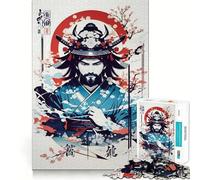 Japanese Samurai Sakura Jigsaw Puzzle for Adults 1000 Pieces Logic Fun Clear Hue Playful Challenge Santa Present (38x26cm)