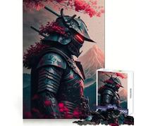 Japanese Samurai Sakura Puzzle for Adults 1000 Pieces Logic Game Creative Fun Pattern Assemble Unique Gift (38x52cm)