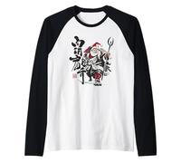 Japanese Samurai Santa Eastern Christmas Raglan Baseball Tee