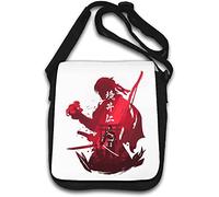 Japanese Samurai Silhouette Torii Gate Shoulder Bag White