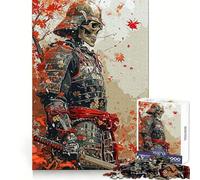 Japanese Samurai Skeleton Jigsaw Puzzle for Adults 1000 Pieces Mind Exercise Anxiety Relief Family Play Birthday Surprise (38x52cm)