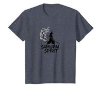 Japanese Samurai Spirit Warrior Art for Men T-Shirt, Kids, Heather Blue, 3 Years