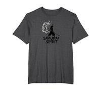 Japanese Samurai Spirit Warrior Art for Men T-Shirt, Men's Big and Tall, Dark Heather Grey, 4X Tall